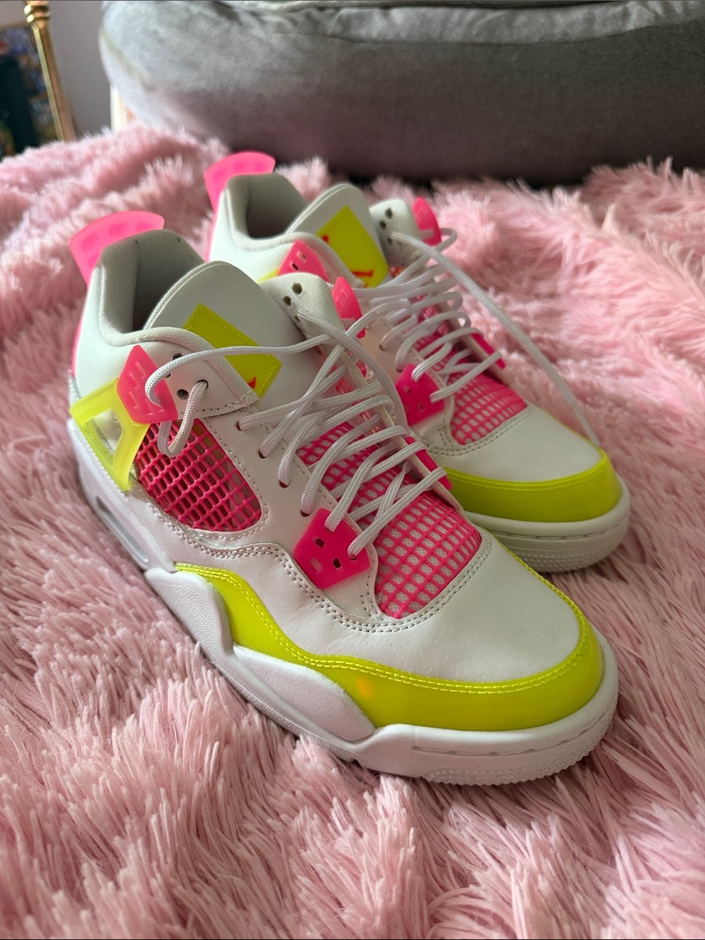 Jordan 4 Retro Neon Pink & Neon Yellow Accents